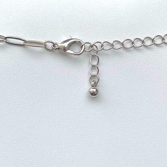 NWT New Two Urban Outfitters (OU) Silver & Blue Genuine Stone Necklaces - Picture 4 of 7